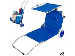 Ligstoel Aktive Azul Toldo Carro Rebatível 62 X 62 X 117 Cm 2 Unidades
