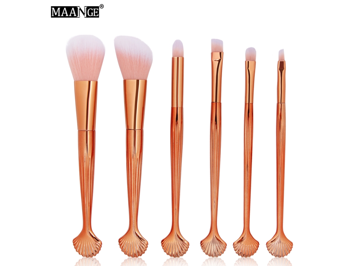 Pincéis Maquiagem Blend Base Sombras Olho Rose Gold