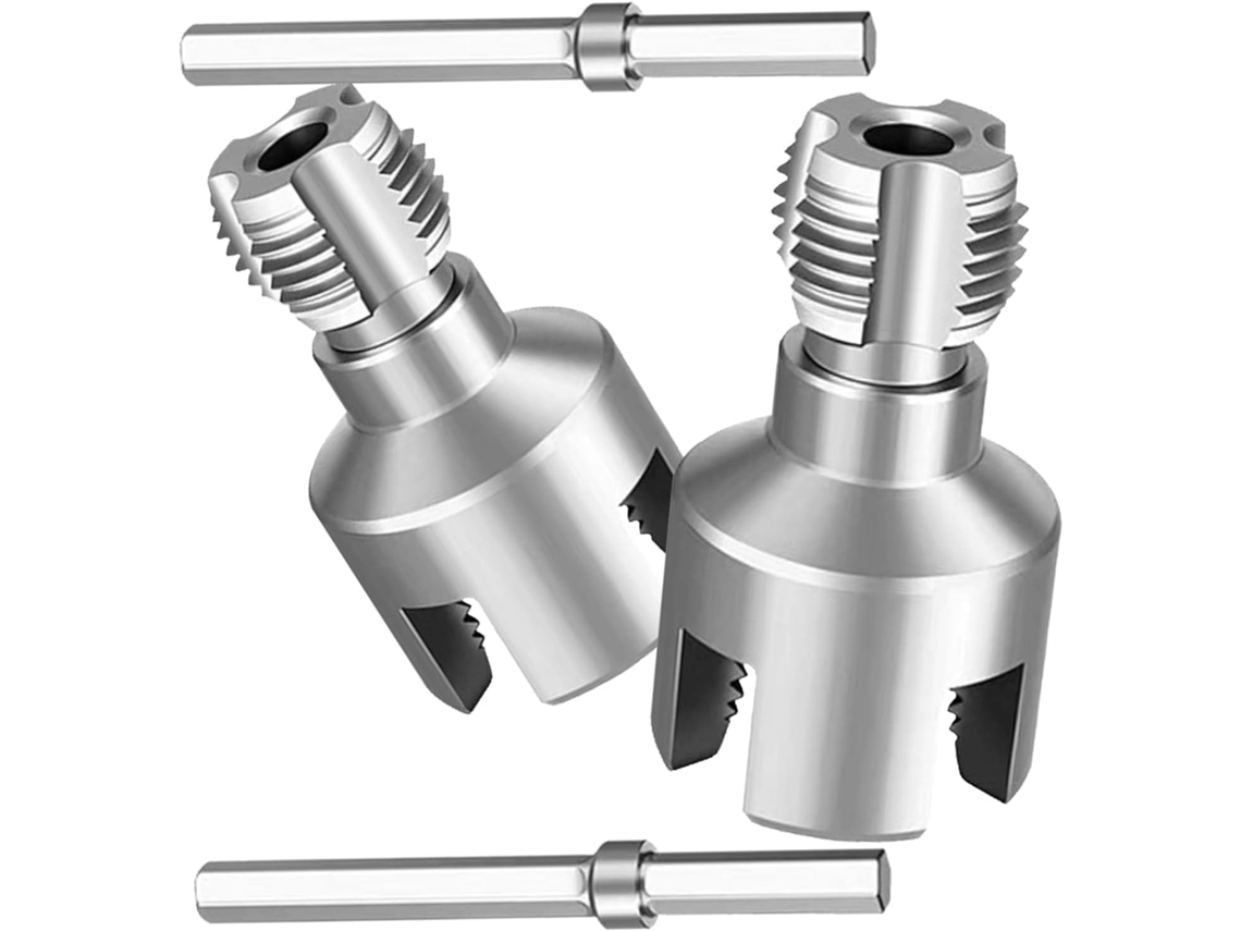 Dechous Conjunto De 2-ferramentas Para Rosquear Tubos Plástico 1 2e 3 4, Rosqueamento Interno E Externo, Aço Carbono