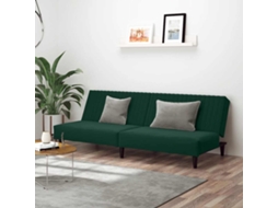 Vidaxl Sofá-cama De 2 Lugares Veludo Verde-escuro
