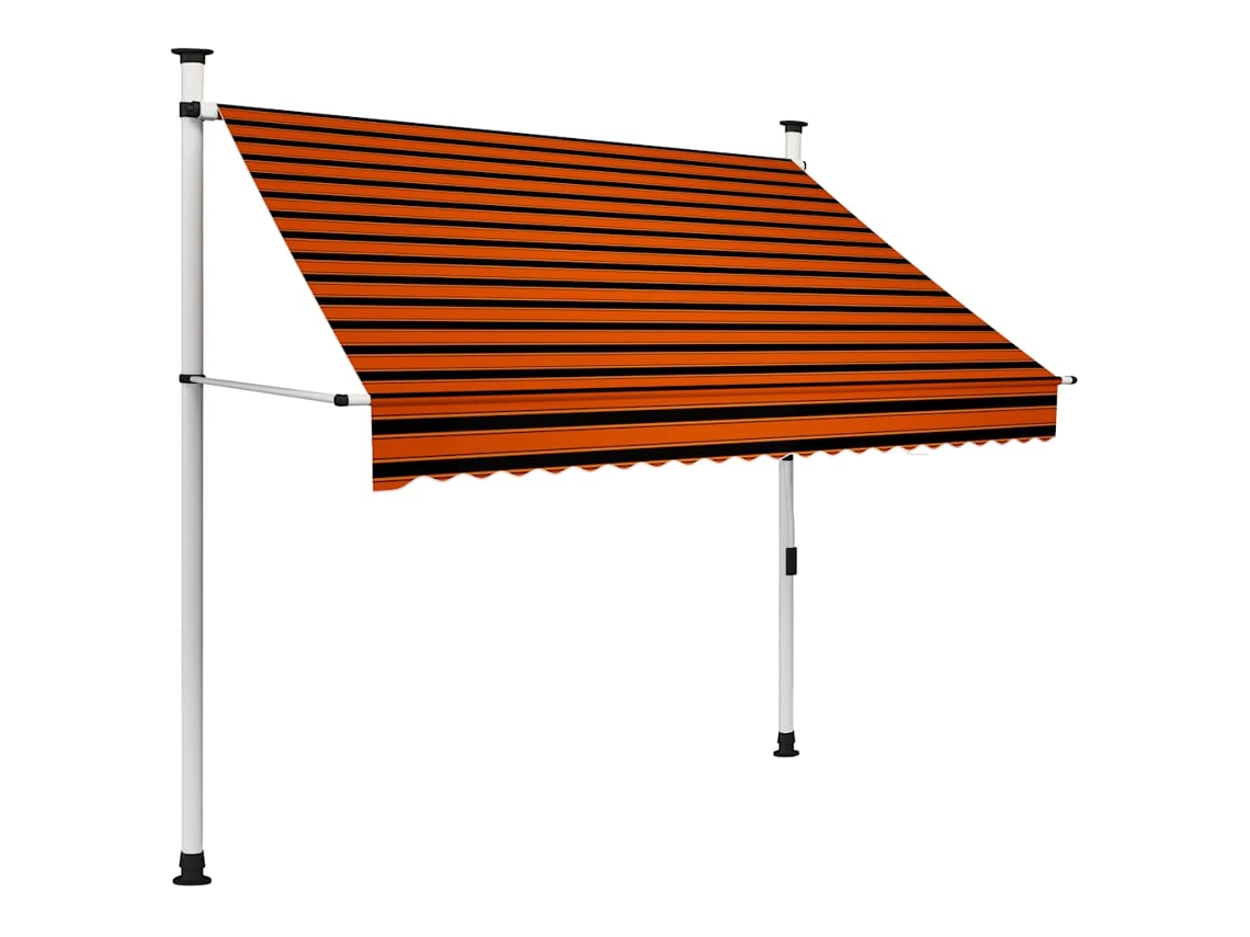 Vidaxl Toldo Retrátil Manual 200 Cm Laranja E Castanho