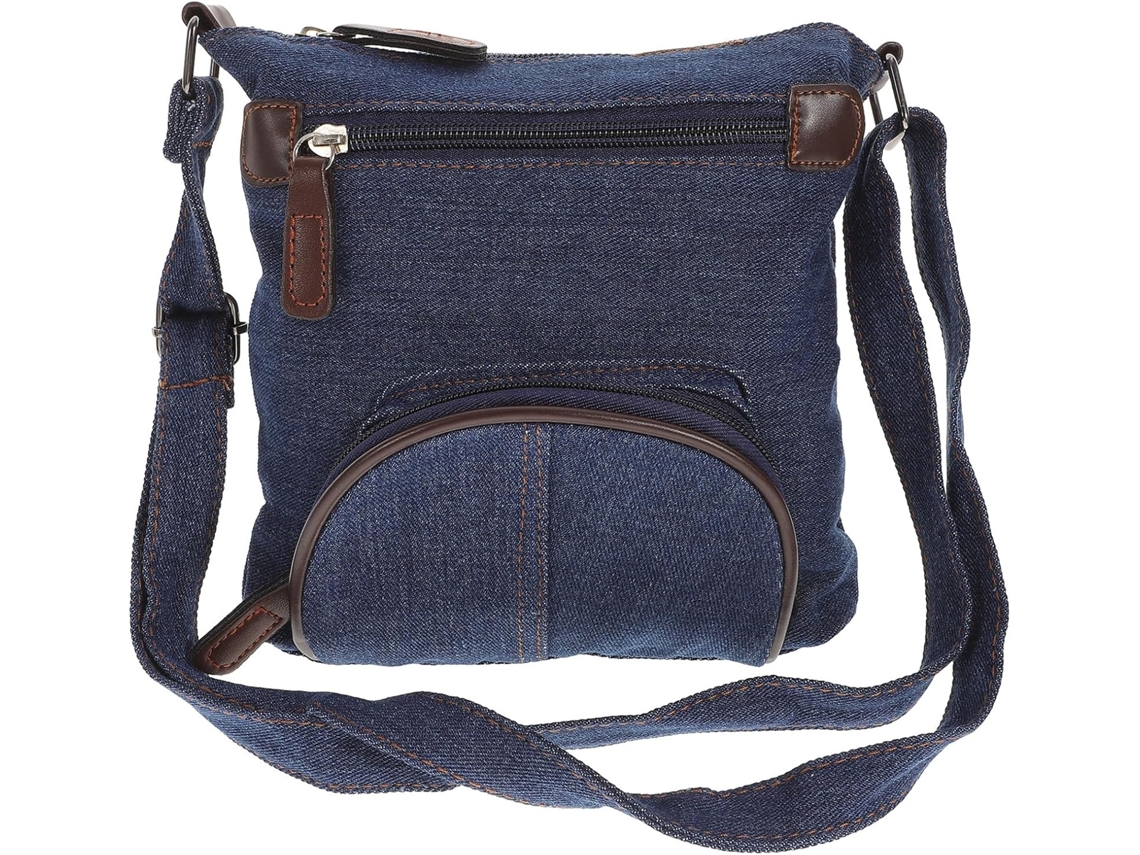 Bolsa De Ombro Casual Feminina Em Jeans Com Bolso, Estilo Cowboy Azul.