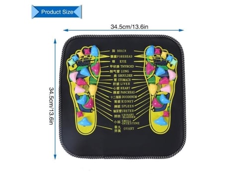 Tapete De Massagem Para Os Pés Reflexologia Pedras De Caminho Massagem Dos Pés Preto Aramox