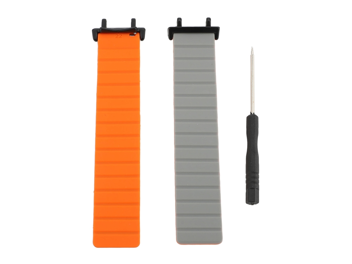 Pulseira De Silicone Magnética Para T Rex 3 Cinza Laranja