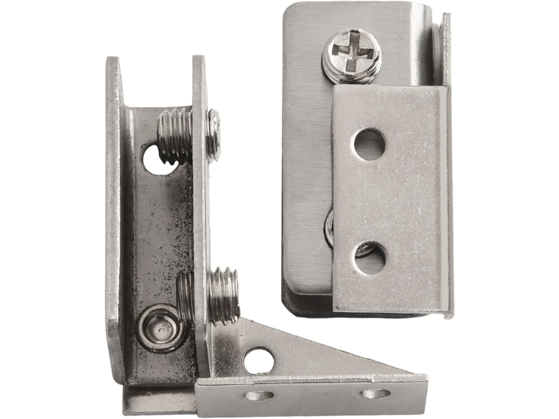 Dobradiças De Aço Inoxidável Não Porosas Para Portas Vidro, Conjunto De 2 Peças, Para Armários E Vitrines, Com Fecho