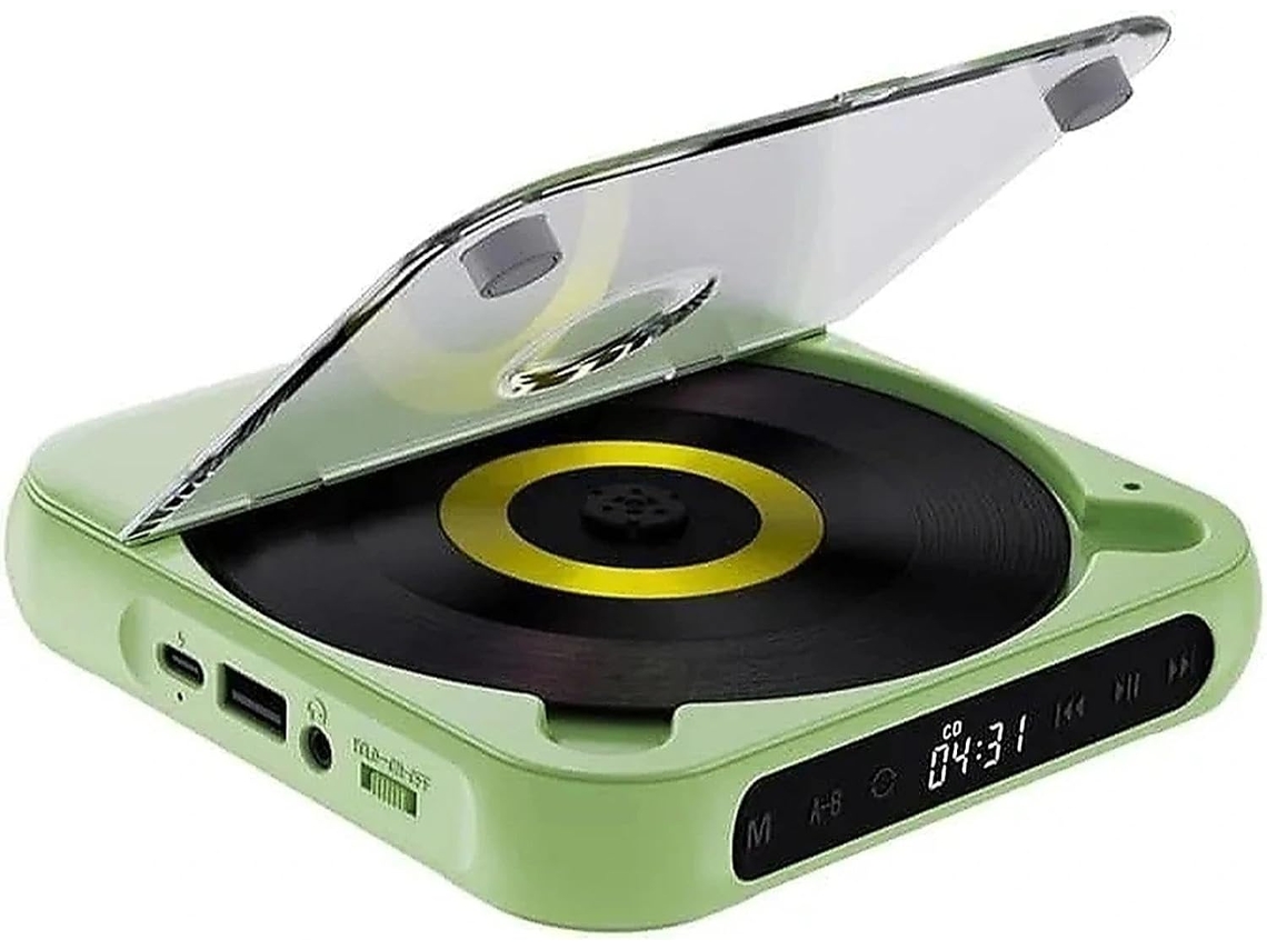 Leitor Cd Portátil Para Carro Com Bluetooth 5.3, Mini De Recarregável Com Alto-falantes Hifi, Suporte Usb/aux