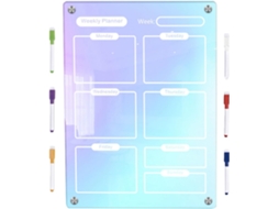 Tableau Magnétique Stylo Effaçable De Planification Hebdomadaire Em Acrylique Portable Ensemble 7 Peças Para