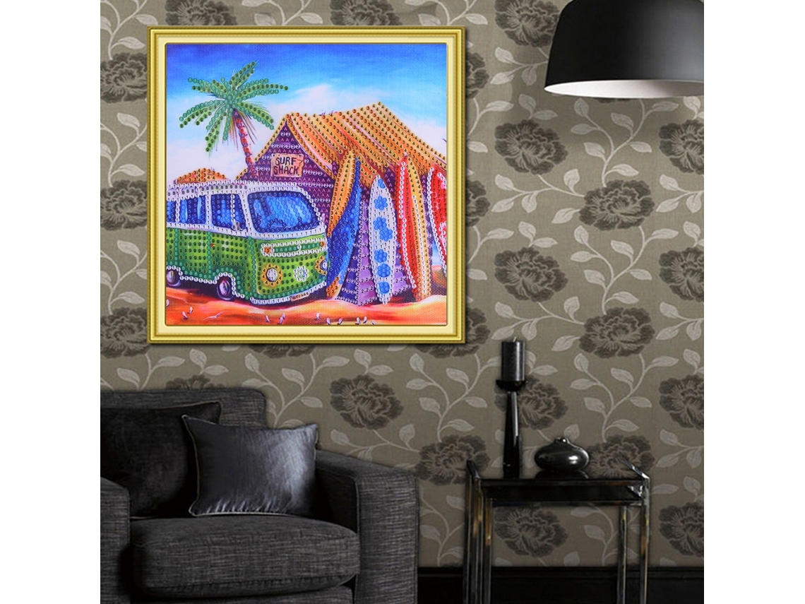 Pintura De Diamantes Diy Sem Moldura Paisagens Marinhas Decorativas Kit De Bordado De Diamantes 25x30cm
