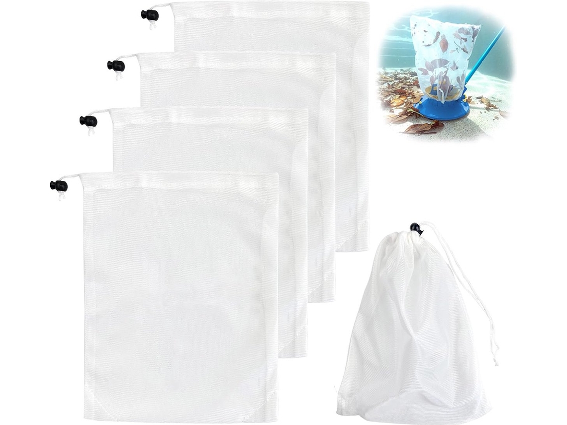 Sacos Filtrantes para Robô, em Malha, para Piscina, Lavável e Reutilizável, com Cordão, Remove Detritos AQUAFORGE