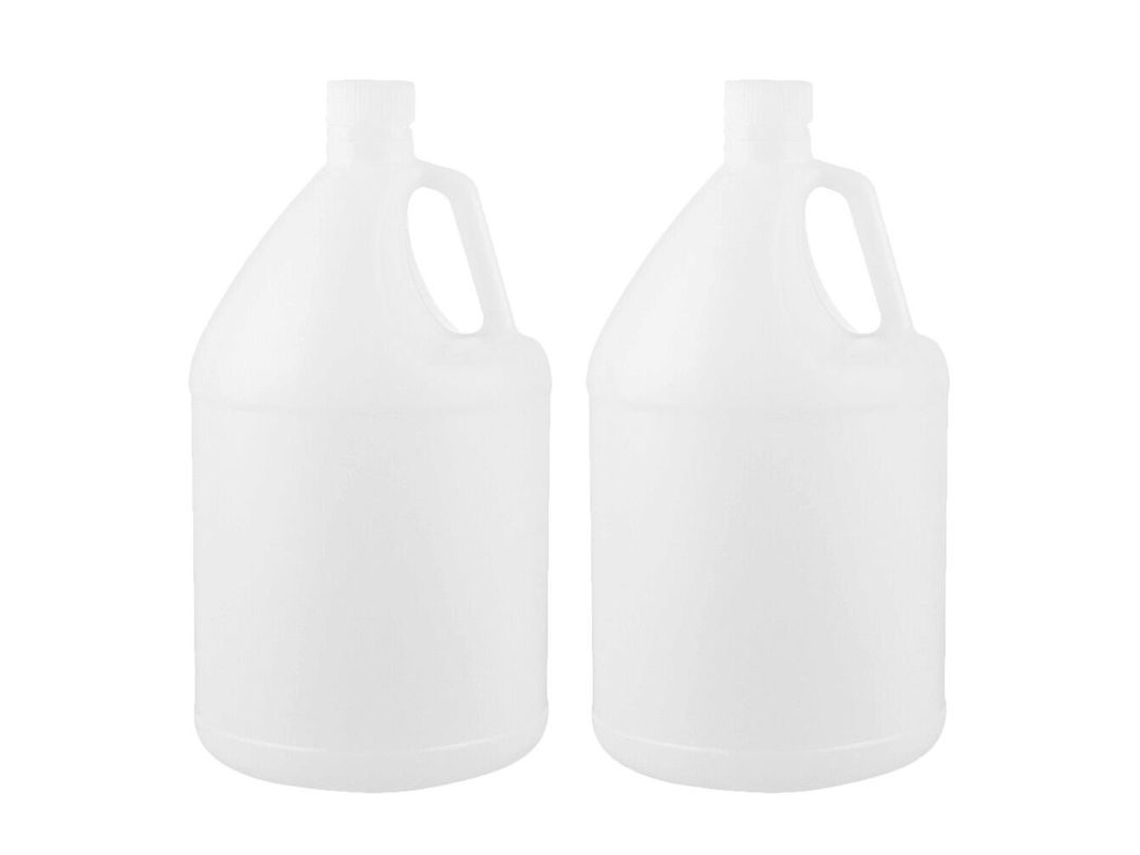 Garrafa De Leite De 4l Em Plástico Hdpe Transparente Branco Com Tampa Anti-manipulação - 2 Unidades