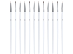 Conjunto De 12 Pincéis De Pintura Blanco Multifuncional Ultra Fino Para Pintura Digital, Óleo Y Pluma De Línea (pequeno 000)