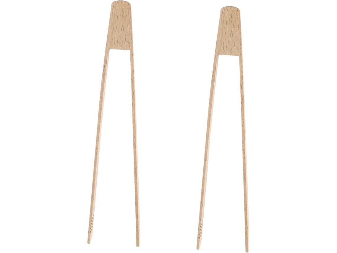 Conjunto De 2 Pinças Madeira Para Churrasco Magiclulu, Pegada Confortável E Segura Que Não Amassa Os Alimentos, Para