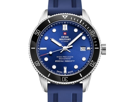 Relógio Masculino Azul Silicone Quartz Diver Sm34088.08 SWISS MILITARY BY CHRONO