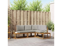 Vidaxl Conjunto De Sofás Para Exterior 4 Peça Cinza Natural E Claro