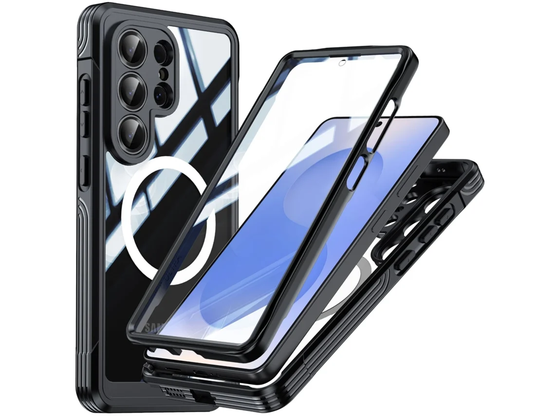 Capa Robusta Para Samsung Galaxy S26ultra Proteção 360, À Prova De Choque, Poeira Preto Panoona