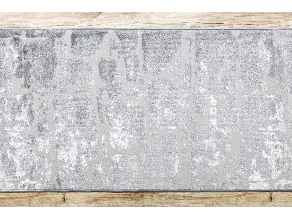 Passadeira Structural Mefe 6184 Dois Níveis de Lã Cinza Cinza Escuro 70 cm