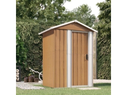 Vidaxl Abrigo De Jardim Castanho 126x97,5x177 Cm Aço Galvanizado