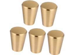 Conjunto De 5 Puxadores Porta Em Madeira Maciça E Cobre Puro, Elegantes E Com Estilo Vintage Para Sua Casa