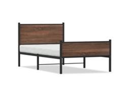 Bed Frame, Bed Frames Vidaxl Marrom Aço (107 X 203 Cm)