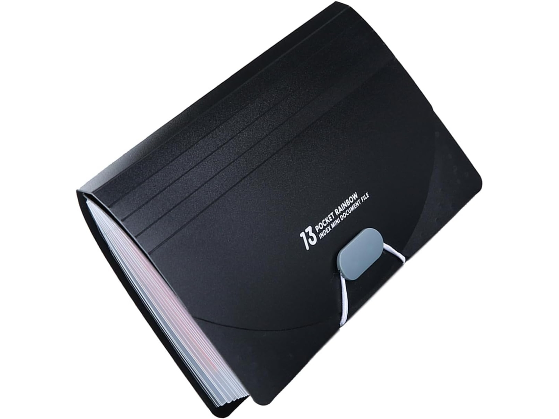 Porta-notas expansível Osaladi com abas, organizador de documentos para recibos, contas e cartões, ideal para casa e escritório.
