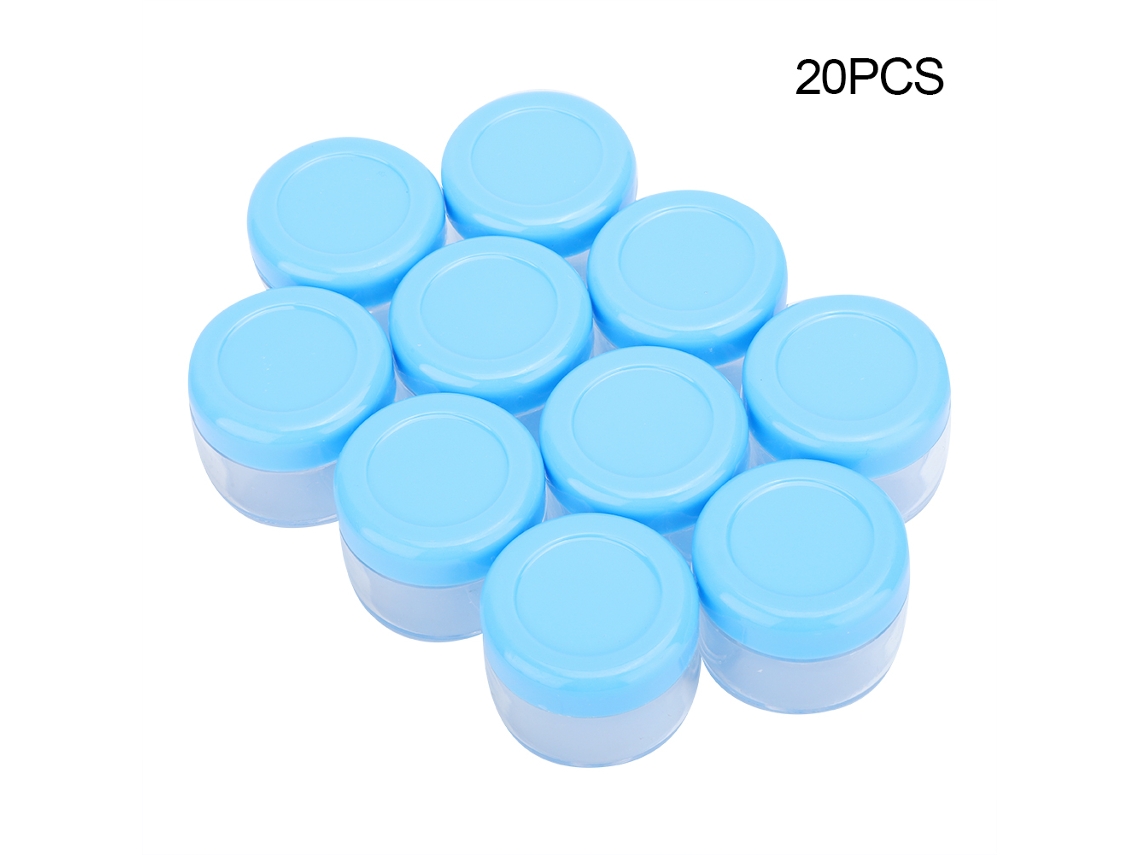 20 Unidades De Frasco De Crema Vacío Rellenables De 15g Con Tapa Azul