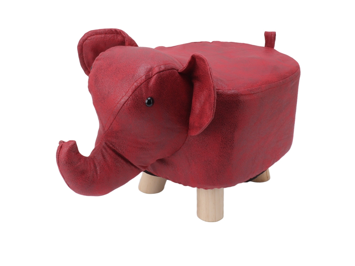 Escabelo animal elefante fofo antiderrapante silencioso confortável estável multiuso para crianças vermelho S/MARCA