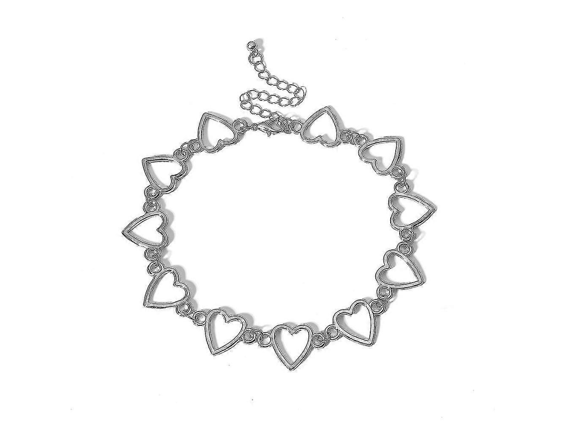 Colar Gargantilha Feminino Da Moda Com Coração Vazado Em Liga Metálica, Joia Para Festas, Presente De Natal Hengjian