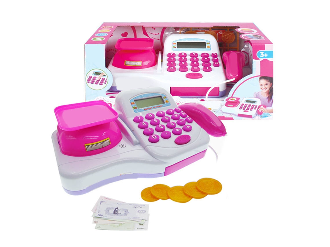 Primerox brinquedo Caixa Registradora Simulada Educativa com Calculadora para Crianças Meninas