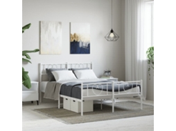Estrutura De Cama Com Cabeceira E Pés 120x190 Cm Metal Branco
