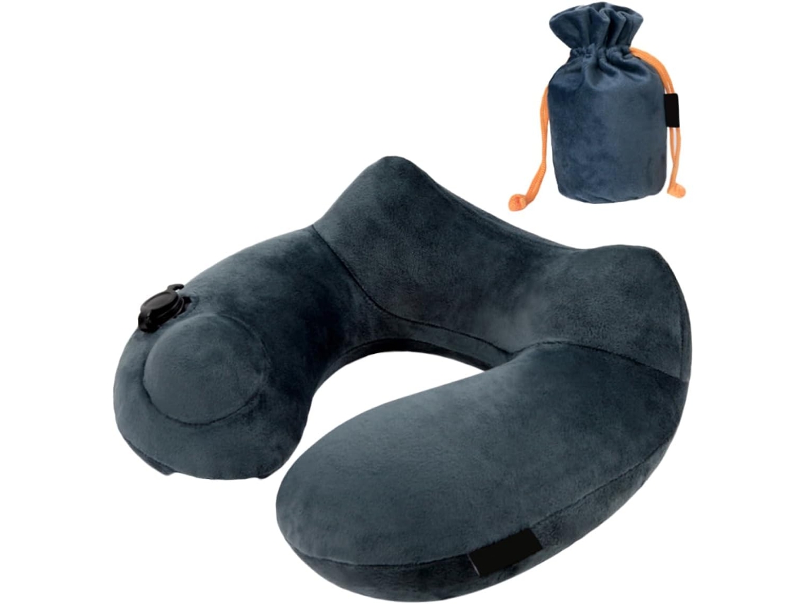 Travesseiro De Viagem Em Formato De U Com Design Aveludado E Suporte