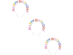 Tiara Decorativa De Aniversário Com 3 Peças E Letras ''feliz Aniversário'' - Acessório Para Festa