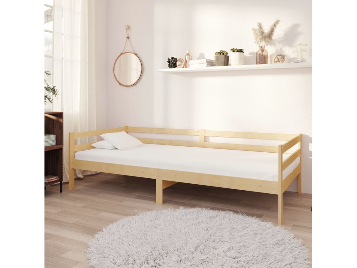 Sofá-cama Com Colchão 90x200 Cm Pinho Maciço