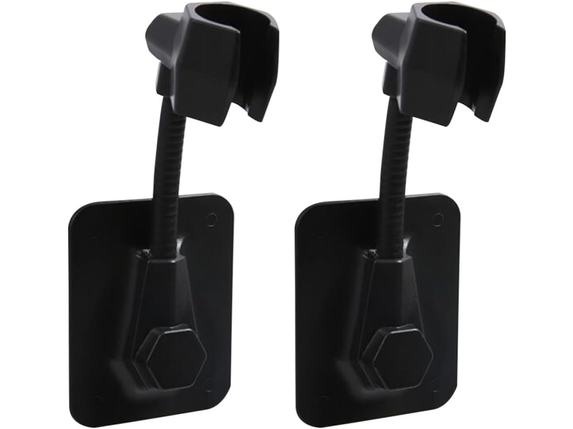 Suporte ajustável para chuveiro Tehaux, 2 peças, preto, em ABS, fácil de instalar e remover a base do chuveiro, sem necessidade de ferramentas.