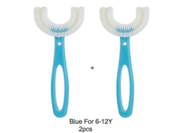 Escova de Dentes Crianças 360 Graus em Forma U Silicone Limpeza Cuid Ados Bucaisescovas GOKOCO