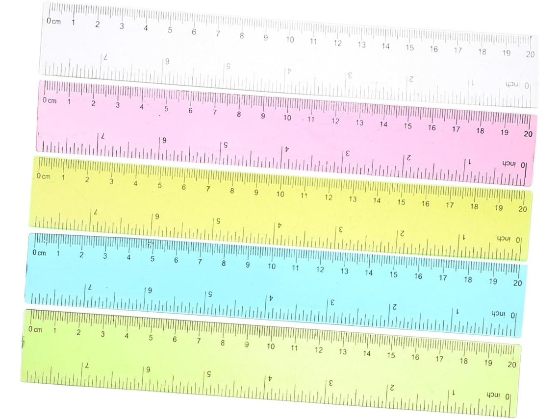 Régua De Plástico 30cm, Conjunto De 5 Peças, Ferramenta De Medição Matemática Para Desenho, Material De Escritório