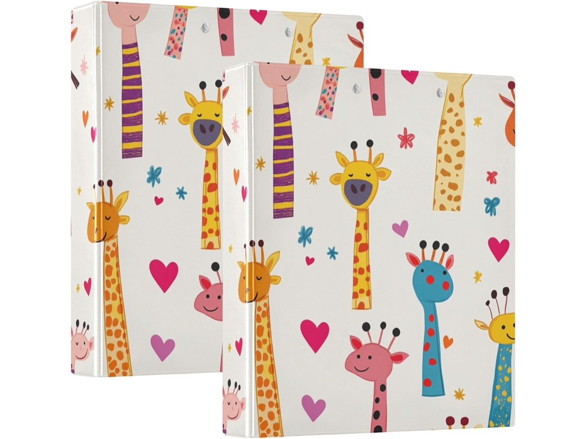 Colagens escolares coloridas com desenhos animados, 3,8 cm 1 2 Polegada, 3 argolas com sacos, pacote com 200 folhas 1 2