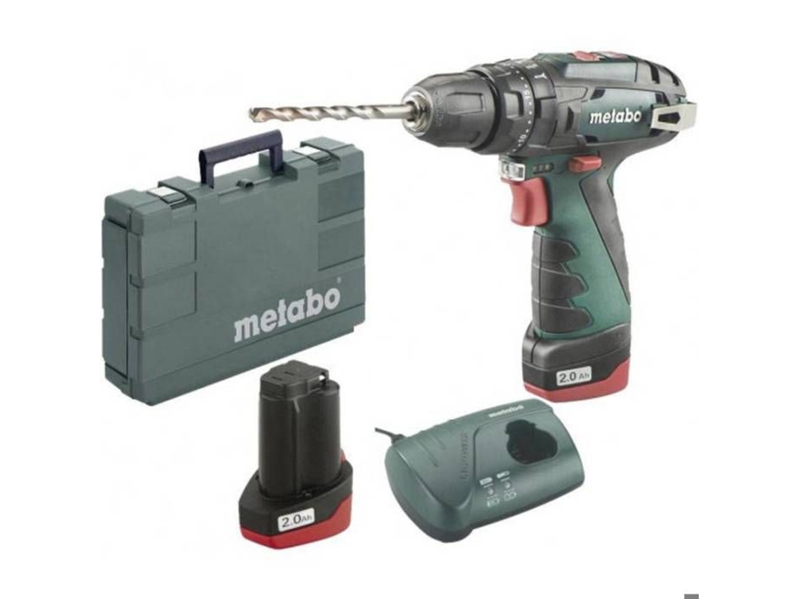 Furadeira/parafusadeira Powermaxx Sb Basic 2 Velocidades De Impacto Semi Fio 2 Baterias, Mala Metabo