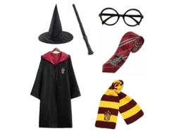 Traje De Bruxo Harry Potter Com Capa E Acessórios Para Festas E Eventos Temáticos Vermelho