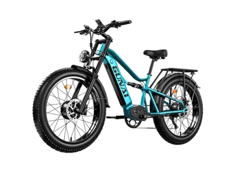 Gunai M2 Bicicleta Elétrica 2x750w 48v 17.5ah 60km/h 55km Alcance Tração a Disco Hidráulica Suspensão Dupla Shimano 7 Velocidades