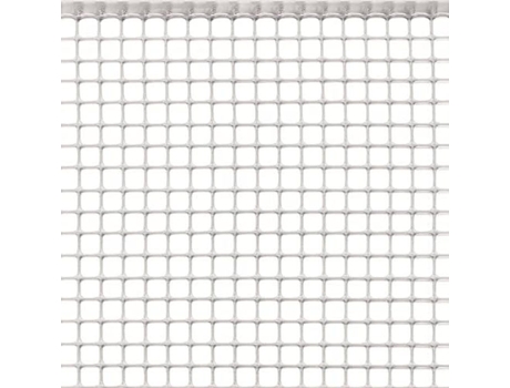Rede Plástica TENAX Quadra 10 Branca 1,00x50 m, Rede de Proteção Multiuso para Varandas, Terraços, Portões e Cercas
