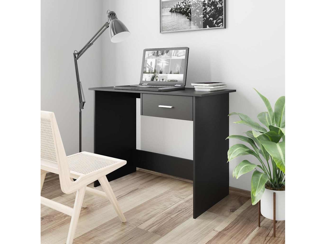 Vidaxl Secretária 100x50x76 Cm Contraplacado Preto