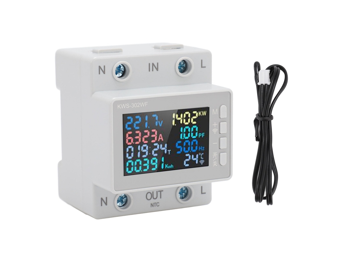 Testador De Eletricidade Wifi Controle Remoto Preciso Voltímetro Amperímetro 63a 170-270v