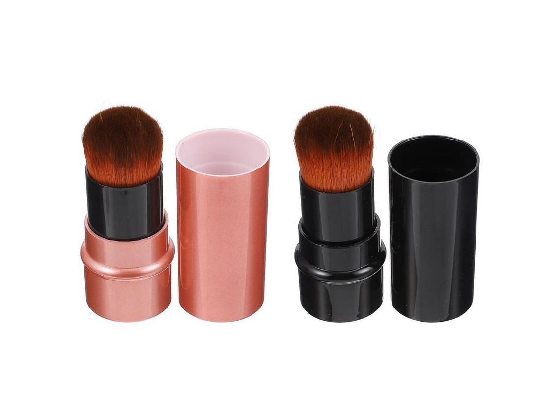 2pcs Pincel de Maquiagem Retrátil para Base e Pó Suave Profissional