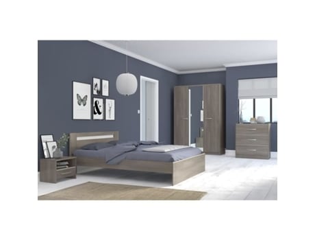 Quarto adulto completo - nogueira prateada - 140 x 190 cm PARISOT