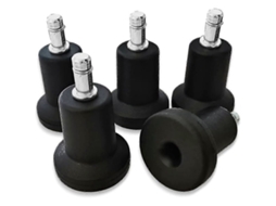 Lurelia Pés Fixos Para Cadeira De Escritório, Pack De 5, 11 Mm, 22 Mm, Com Travão, Haste 11 X 22 Mm, Universal, Metal, Magnético, Resistente, Preto