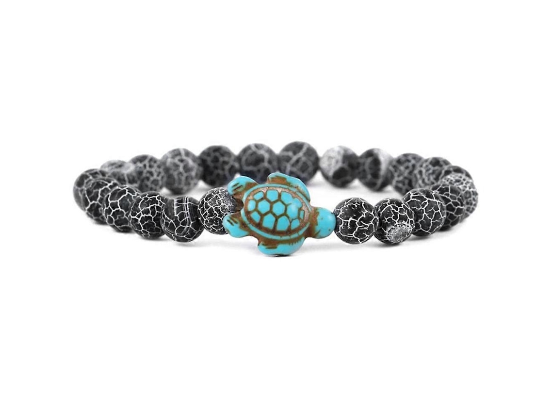 Pulseira De Contas De Tartaruga Marinha Com Turquesa Sintética, Pulseira Elástica Para Nostalgia88