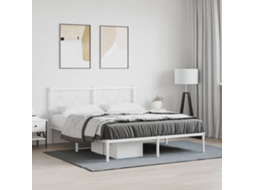 Vidaxl Estrutura De Cama Com Cabeceira 160x200 Cm Metal Branco