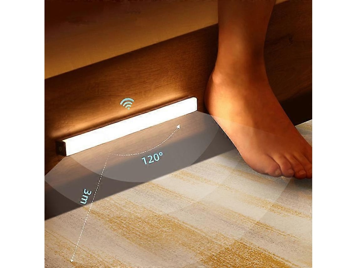 Rebe luz Noturna Sem Fio com Sensor de Movimento Led para Quarto Escada Armário Corredor Decoração de Parede 20cm Frío Blanco