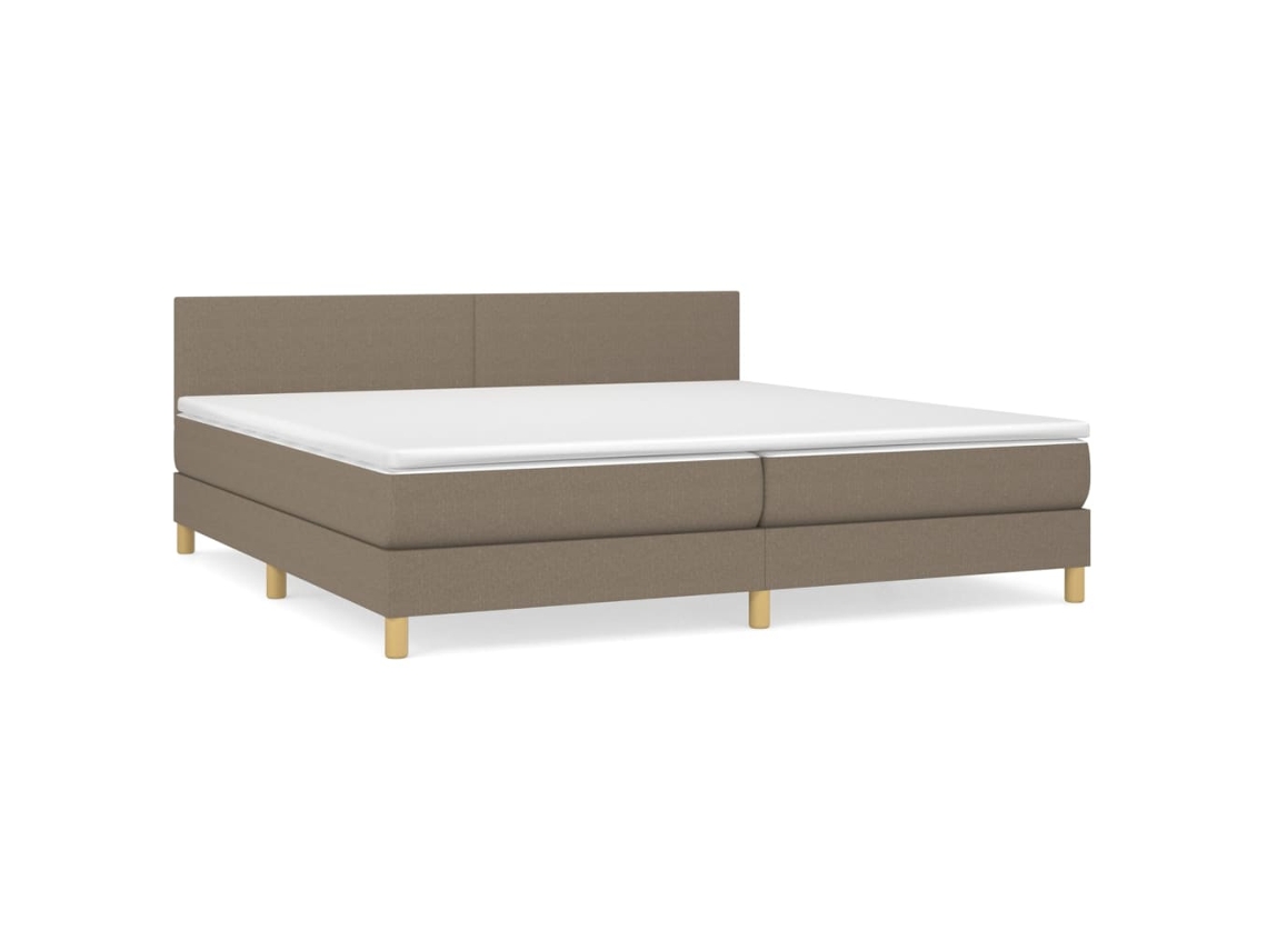 Box Spring Bed, Box Spring Beds Vidaxl Cinzento-acastanhado Tecido (200 X 200 Cm)