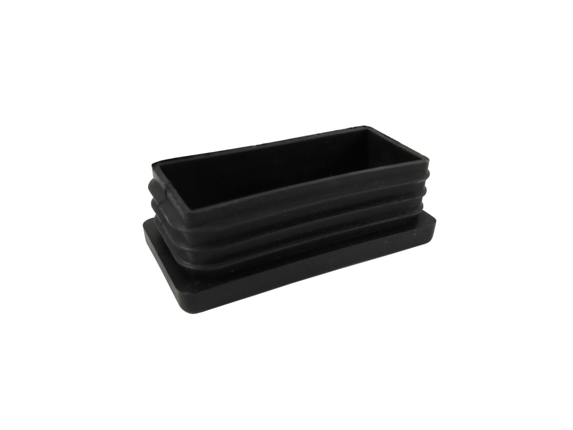 Topo Rectangular Interior Plástico Preto 80x60mm